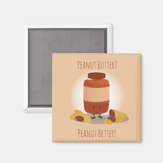 Leuke pindakaas pot | Magneet (Voorkant / Achterkant)