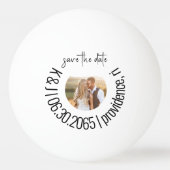 Leuke Ping Pong Photo Wedding Sla de datum op Pingpongbal (Voorkant)