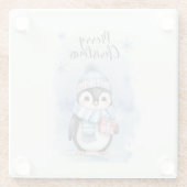 Leuke Pinguïn 2 Glazen Onderzetter (Achterkant)