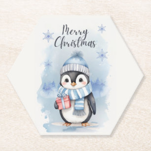 Leuke Pinguïn 2 Kartonnen Onderzetters