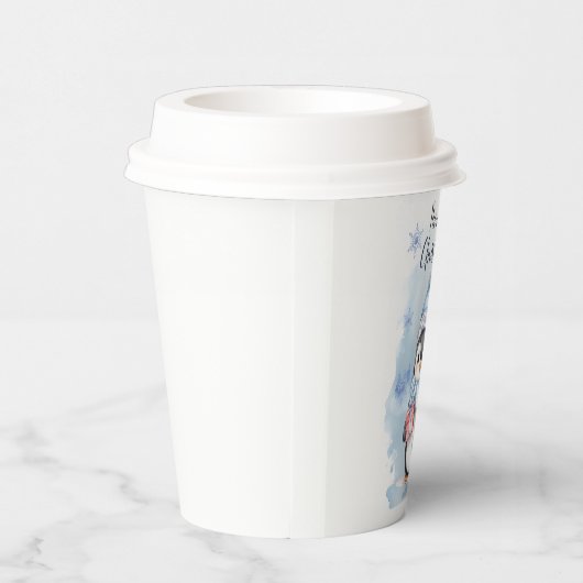 Leuke Pinguïn 2 Papieren Bekers (Rechts)