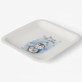 Leuke Pinguïn 2 Papieren Bordje (Gebogen)