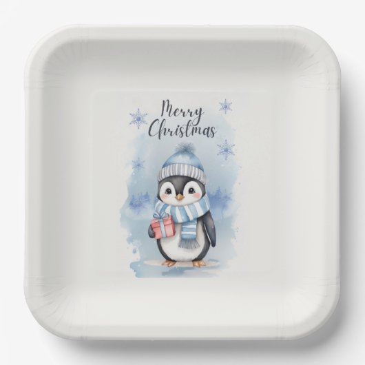 Leuke Pinguïn 2 Papieren Bordje (Voorkant)