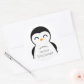 Leuke pinguïn BOOKPLATE boeken voor baby Ronde Sticker (Envelop)