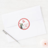 Leuke Pinguïn - Cadeau van Santa - Custom Ronde Sticker (Envelop)