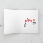 Leuke Pinguïn Gelukkige Valentijnsdag Feestdagen Kaart (Binnen)