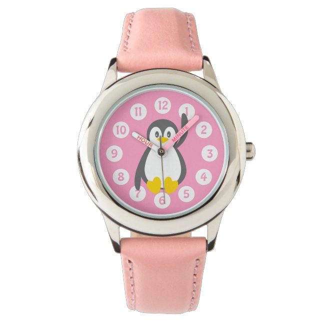 Leuke pinguïn grafisch kinder horloge (Voorkant)