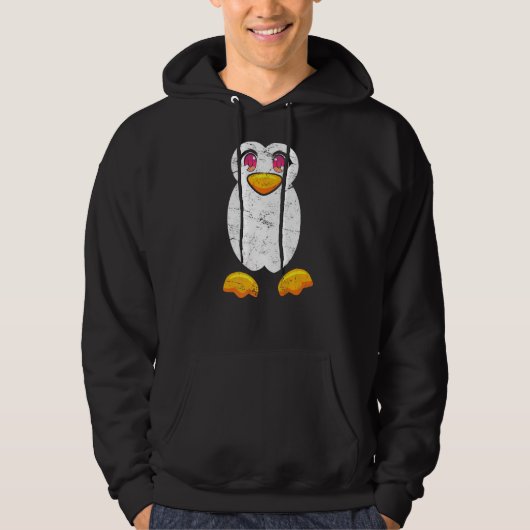 Leuke Pinguïn Grote Ogen Kinderen Hoodie (Voorkant)