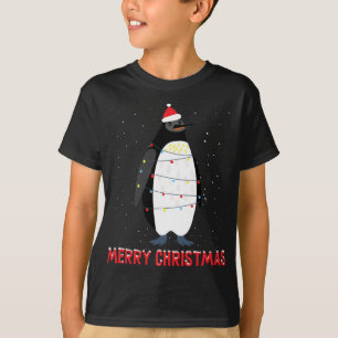 Leuke pinguïn Kerstboom Lichten T-shirt