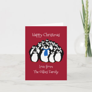 Leuke Pinguïn Kerstmis Feestdagen Kaart