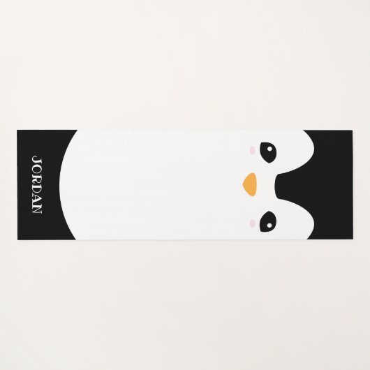 Leuke Pinguïn Leuk Gepersonaliseerd Modern Zwart W Yogamat (Achterkant (horizontaal))
