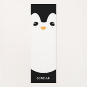 Leuke Pinguïn Leuk Gepersonaliseerd Modern Zwart W Yogamat (Voorkant)