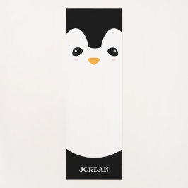 Leuke Pinguïn Leuk Gepersonaliseerd Modern Zwart W Yogamat