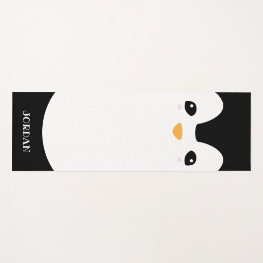 Leuke Pinguïn Leuk Gepersonaliseerd Modern Zwart W Yogamat (Voorkant (horizontaal))