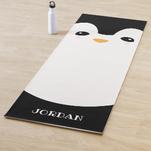 Leuke Pinguïn Leuk Gepersonaliseerd Modern Zwart W Yogamat