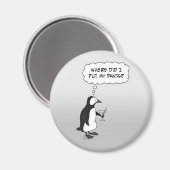 Leuke pinguïn magneet: Ontbrekende broek Magneet (Voorkant / Achterkant)