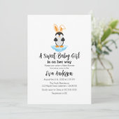 Leuke pinguïn met hoofdband Baby shower Kaart (Staand voorkant)