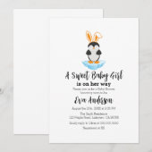 Leuke pinguïn met hoofdband Baby shower Kaart (Voorkant / Achterkant)