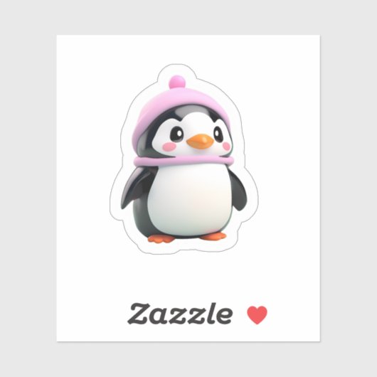 Leuke pinguïn met pet sticker (Vel)