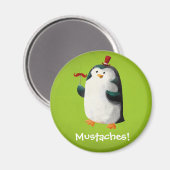 Leuke Pinguïn met snorren Magneet (Voorkant / Achterkant)