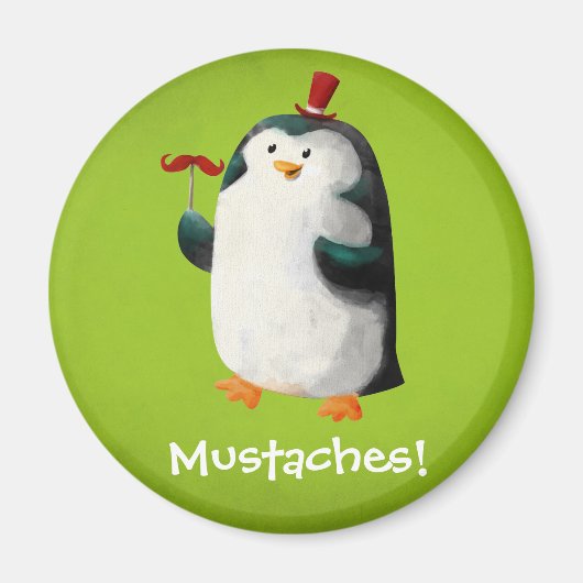 Leuke Pinguïn met snorren Magneet (Voorkant)