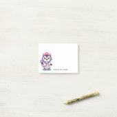 Leuke Pinguïn Nurse Roze Stethoscoop Custom 4x4 Post-it® Notes (Op bureau)