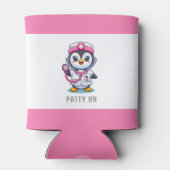 Leuke Pinguïn Nurse Roze Stethoscoop Custom Blikjeskoeler (Achterkant)