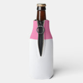 Leuke Pinguïn Nurse Roze Stethoscoop Custom Flesjeskoeler (Fles Achterkant)