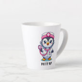 Leuke Pinguïn Nurse Roze Stethoscoop Custom Latte Mok (Rechterhoek)
