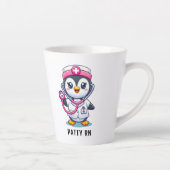 Leuke Pinguïn Nurse Roze Stethoscoop Custom Latte Mok (Rechts)