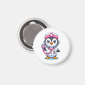 Leuke Pinguïn Nurse Roze Stethoscoop Custom Magneet (Voorkant / Achterkant)