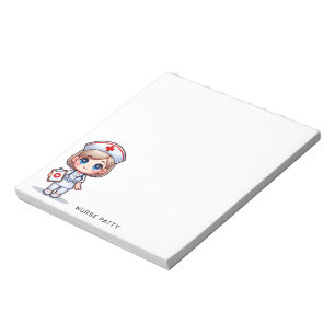 Leuke Pinguïn Nurse Roze Stethoscoop Custom Notitieblok