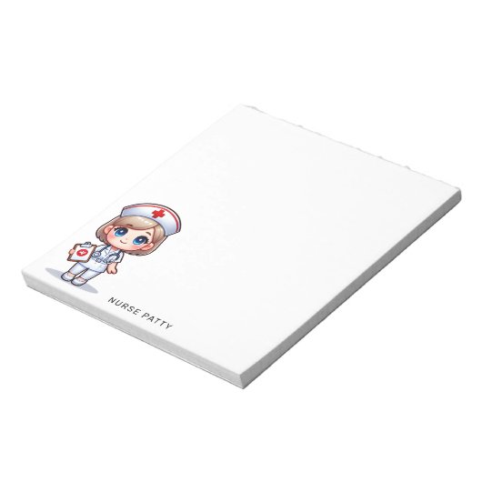 Leuke Pinguïn Nurse Roze Stethoscoop Custom Notitieblok (Linkerzijde)