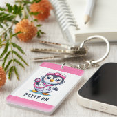 Leuke Pinguïn Nurse Roze Stethoscoop Custom Sleutelhanger (Voorkant Rechts)