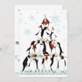 Leuke Pinguïn Piramide Vakantie Cartoon Kaart (Voorkant / Achterkant)