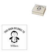 Leuke pinguïn sjaal Dit boek behoort tot Naam Rubberstempel (Gestempeld)
