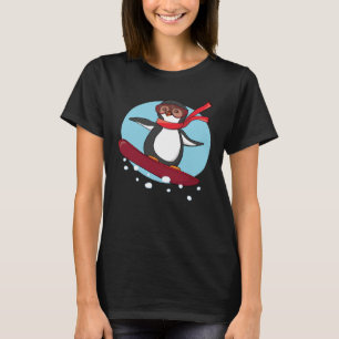 Leuke Pinguïn Snowboarden Dierlijke Pinguïns T-shirt