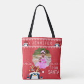 Leuke Pinguïn Uw Fotonaam Schattige Baby Peuter Ro Tote Bag (Achterkant)