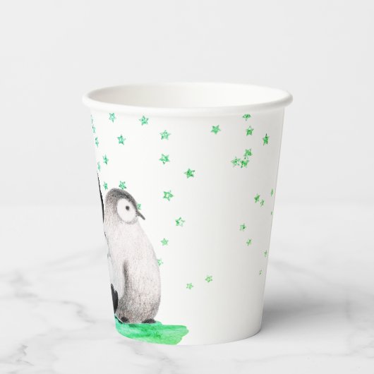 Leuke Pinguïn Verjaardag Papieren Bekers (Achterkant)
