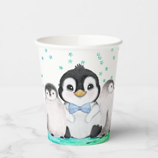 Leuke Pinguïn Verjaardag Papieren Bekers (Links)