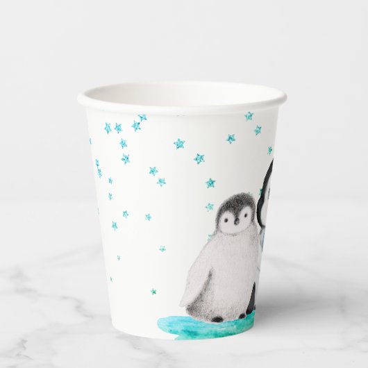 Leuke Pinguïn Verjaardag Papieren Bekers (Voorkant)