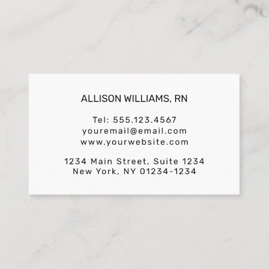 Leuke Pinguïn Verpleegster Roze Stethoscoop Profes Visitekaartje (Achterkant)