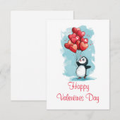 Leuke pinguïn voor Valentijnsdag Bedankkaart (Voorkant / Achterkant)