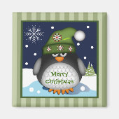 Leuke Pinguïn & Vrolijke Kerstmis tekst Magneet (Voorkant)