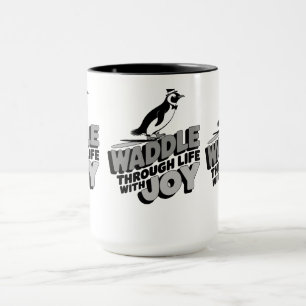 Leuke Pinguïn Waddle Door Het Leven Met Joy Design Mok