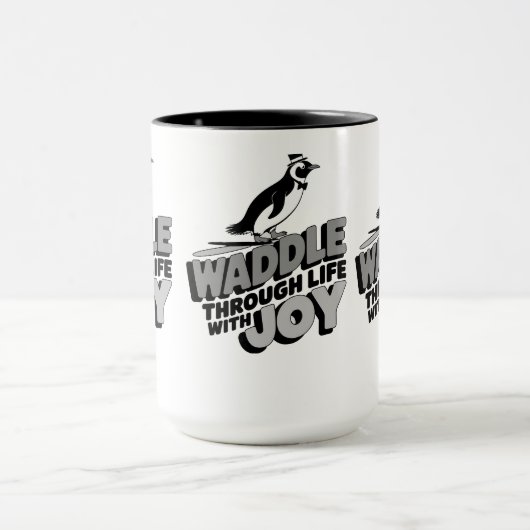 Leuke Pinguïn Waddle Door Het Leven Met Joy Design Mok (Midden)