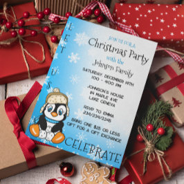 Leuke Pinguïn Winter Kerstfeest Briefkaart
