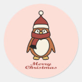 Leuke Pinguin Xmas Sticker (Voorkant)