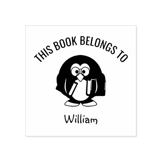 Leuke pinguïnbril Dit boek behoort tot Naam Rubberstempel (Afrduk)