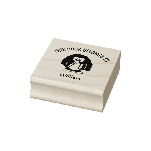Leuke pinguïnbril Dit boek behoort tot Naam Rubberstempel (Stempel)